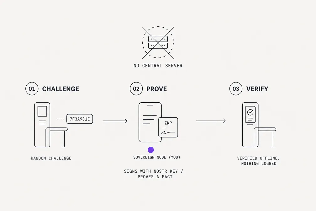 A single tap completes the challenge, proof and verification, offline